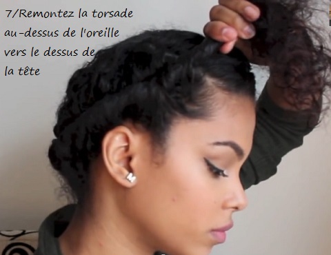 Tutoriel en images : Couronne/Auréole torsadée sur cheveux bouclés ou frisés